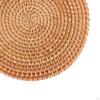 Round Rattan Placemats Coaster Handwoven Heat Insulation Pads for Outdoor Camping