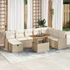 VidaXL 9-Piece Garden Sofa Set with Beige Cushions Poly Rattan 3359956