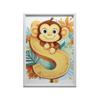 Poster Cheerful Monkey And Letter S Poster Cheerful Monkey And Letter S, 40X50 Cm, Gold Aluminum Frame, 230 Gsm Matte Paper