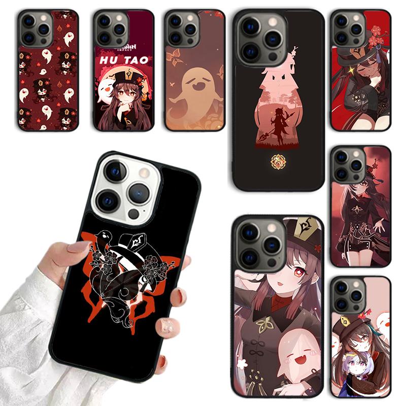 Cartoon Hu Tao Genshin Impact Phone Case For iPhone 17 Air 14 13 12 16Pro Max 15 11 Plus Max Cover Shell coque