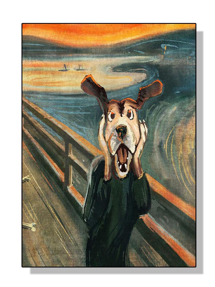 Винтажный бигль без зонтика, художественные постеры, холст, картина маслом, пейзаж, забавная собака, настенная картина для комнаты, домашний декор, Cuadros