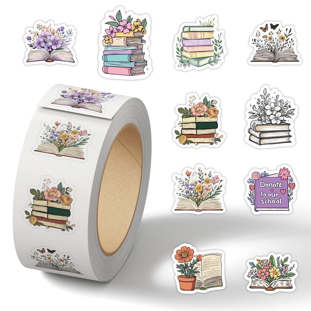 Cartoon Holiday Gift Sealing Stickers - 500 Self-Adhesive Journal Stickers per Roll