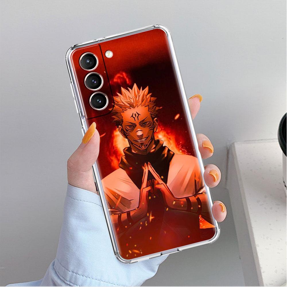 Милый прозрачный чехол с изображением аниме Jujutsu Kaisen для Samsung Galaxy S22 S20 FE S21 S10 S9 Plus Note 20 Ultra 10 Lite, прозрачный чехол для телефона