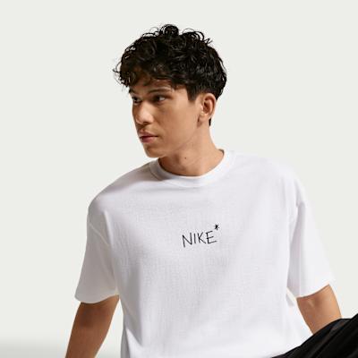 Nike Sportswear T Shirts Men's White Crew Neck Moderate