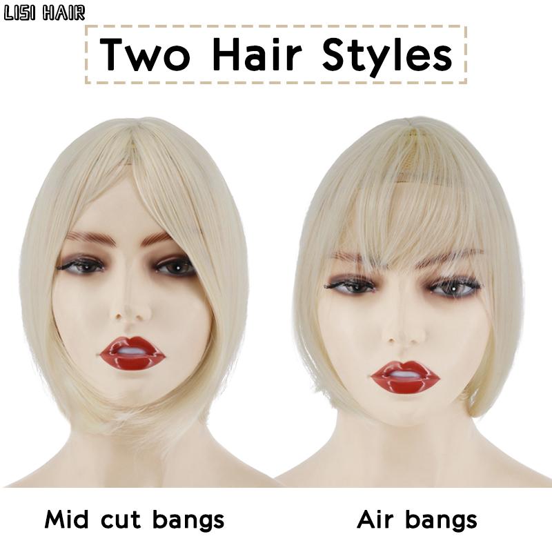 MISS WIG Синтетический короткий прямой парик-топпер на заколке для наращивания волос, натуральный пушистый топ, искусственная часть волос с челкой