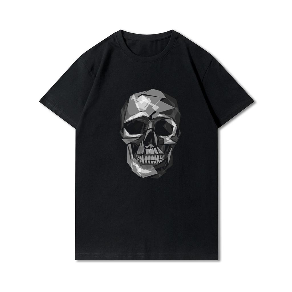 Plus Size 30 Patterns Cotton Harajuku Men T-Shirt Skull Print Tees Round Neck T Shirt Casual Tops