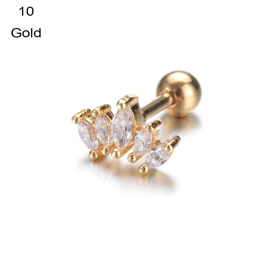 Helix Tragus  Star Moon Heart  Silver Gold Color Body Jewelry Stud Earrings CZ Ear Piercing