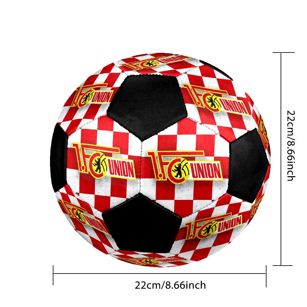 Union Berlin Мяч для мини-футбола Цветной Машинная строчка ПВХ Размер 5 Готов к тренировкам команды и соревнованиям Прочный Высокий отскок Крутой Спортивный Подарок