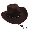 Minority Top Hat Western Cowboy Hat Turquoise Jazz Hat Guozhuang Dance Felt Hat Sun Hat Men And Women