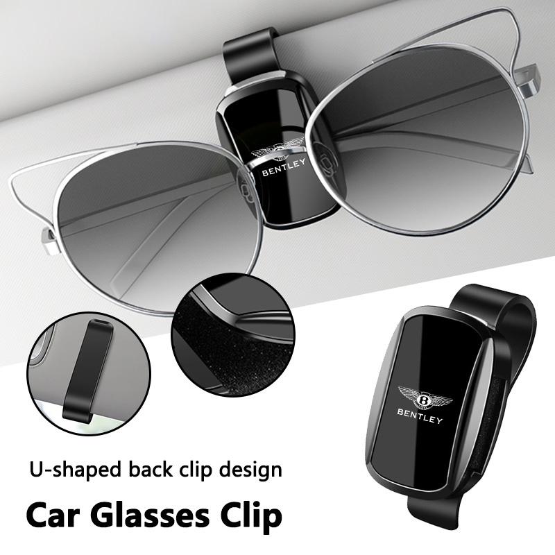 High Quality Car Sun Visor Glasses Clip Sunglasses Holder For Bentley Continental GT MULLINER Bentayga Flying Hurtling Spur Logo HY1