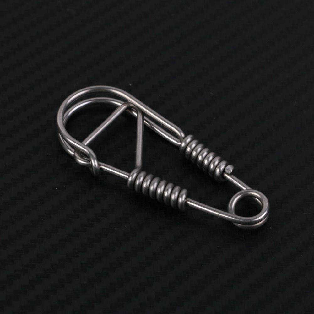 Stainless Steel Stainless Steel Wire Snap Clip Hook Carabiner Key Ring Belt Clip