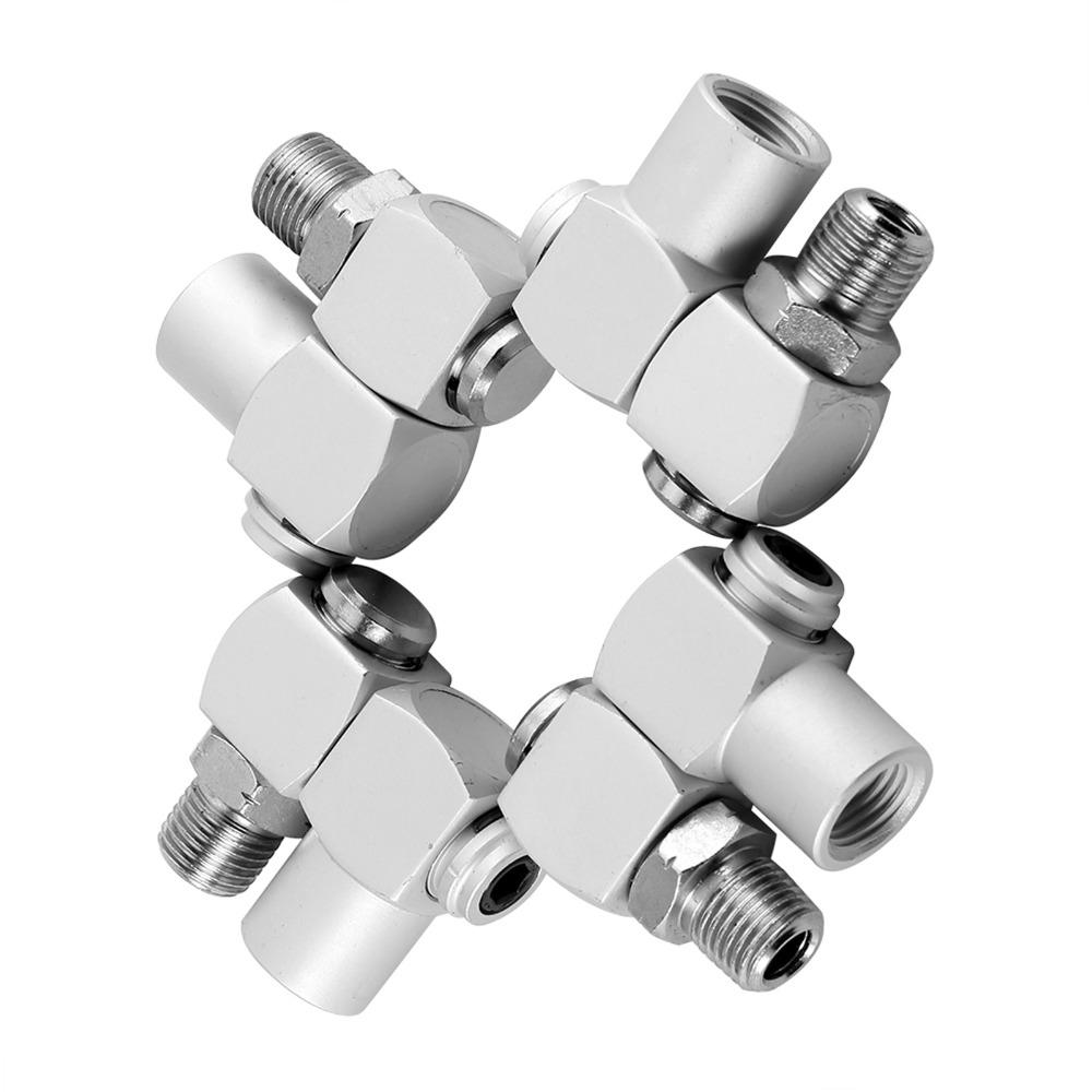 4Pcs 1/4NPT Thread Universal Swivel Connector Pneumatic Connector Air Pipe Connection
