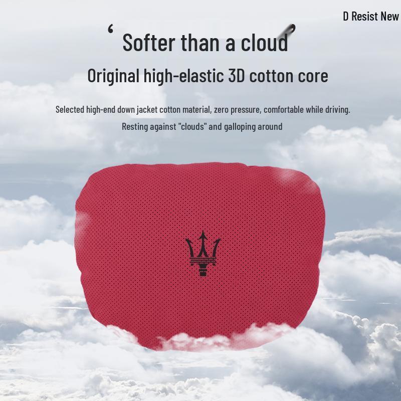 Подушка-поддержка шеи из замши для сидений автомобилей Maserati Quattroporte, Ghibli, Levante и Maybach.