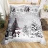 Snowman Bedding Set 3 Piece Happy New Xmas Duvet Cover Queen Winter Themed Comforter Cover Merry Christmas Bedspread Cover