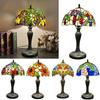 Huijing Tiffany 12-Inch Handmade European Retro Table Lamp with Grape Flower Design