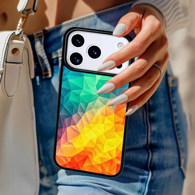 Геометрический абстрактный кристальный чехол для телефона для iPhone 17 Air 14 15 13 12 Max Чехол для Apple 14 15 16 16e 11 Pro Max Plus Coque