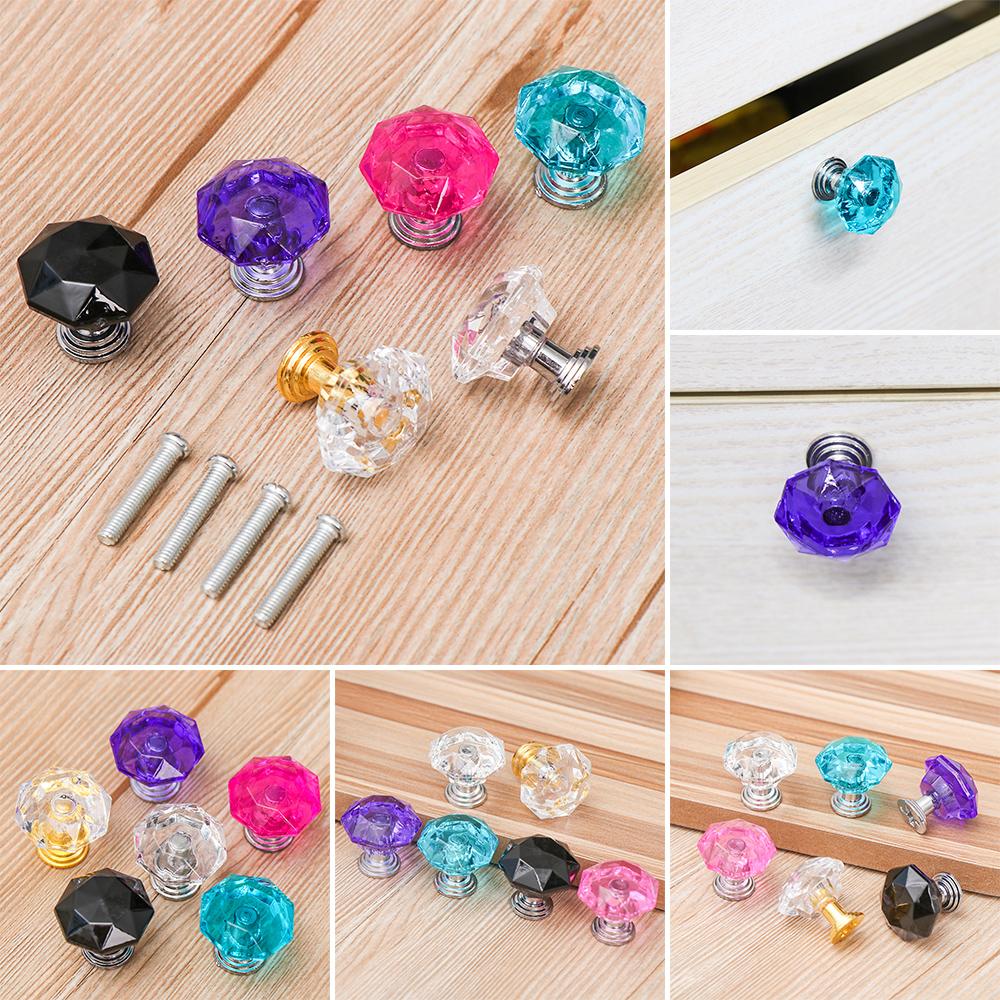 Wardrobe Cabinet Handles Diamond Shape Pull Handle Door Knobs Cupboard Pulls Crystal Glass Knobs