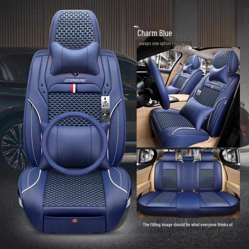 Четырехсезонная подушка на сиденье автомобиля из ледяного шелка для Emgrand Boyue Vision X3 X6 - мультяшный дизайн