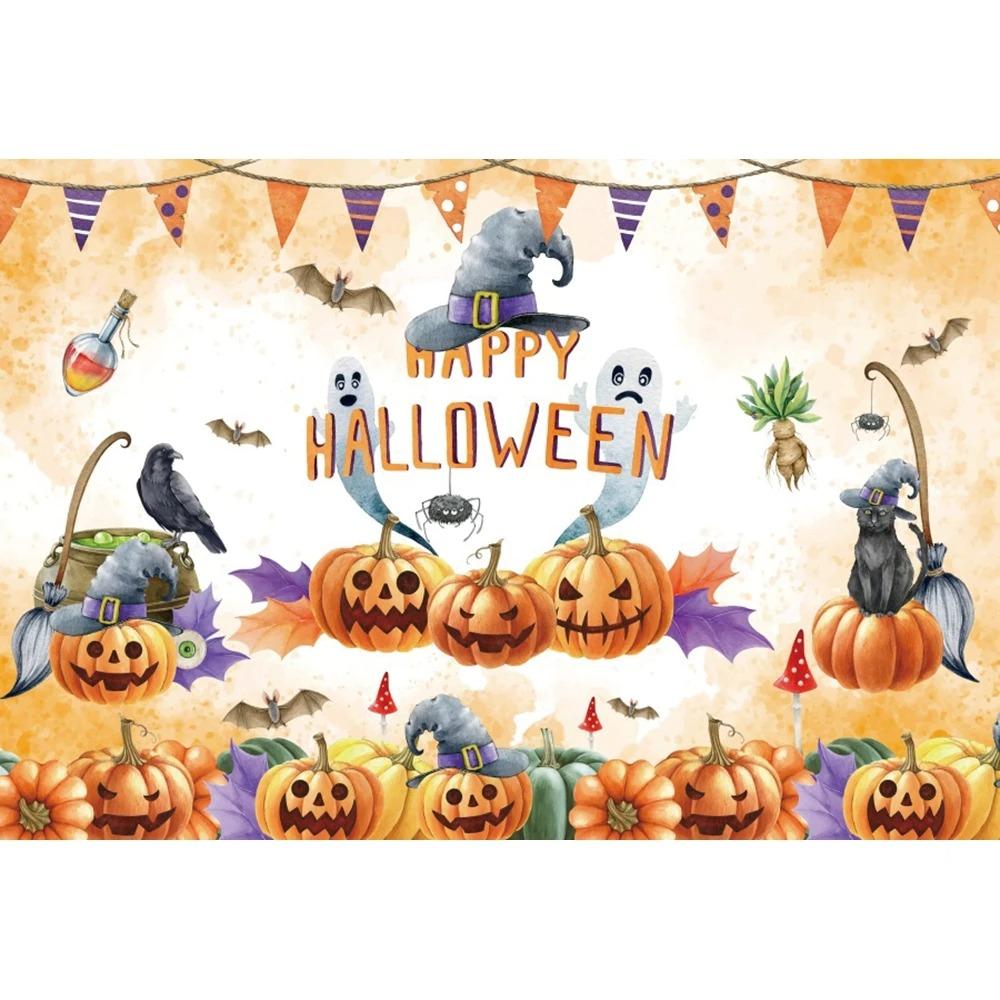 Счастливого Хэллоуина вечеринка украшение подвесная ткань ужас луна тыква ведьма летучая мышь замок фотостудия фон ткань