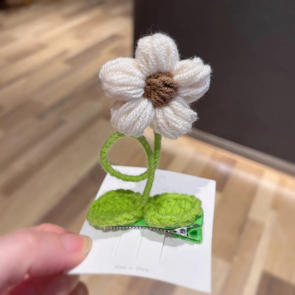 Шерстяные заколки для волос ручной работы для детей, креативные цветочные интересные заколки из кожи аллигатора, аксессуары для волос для девочек