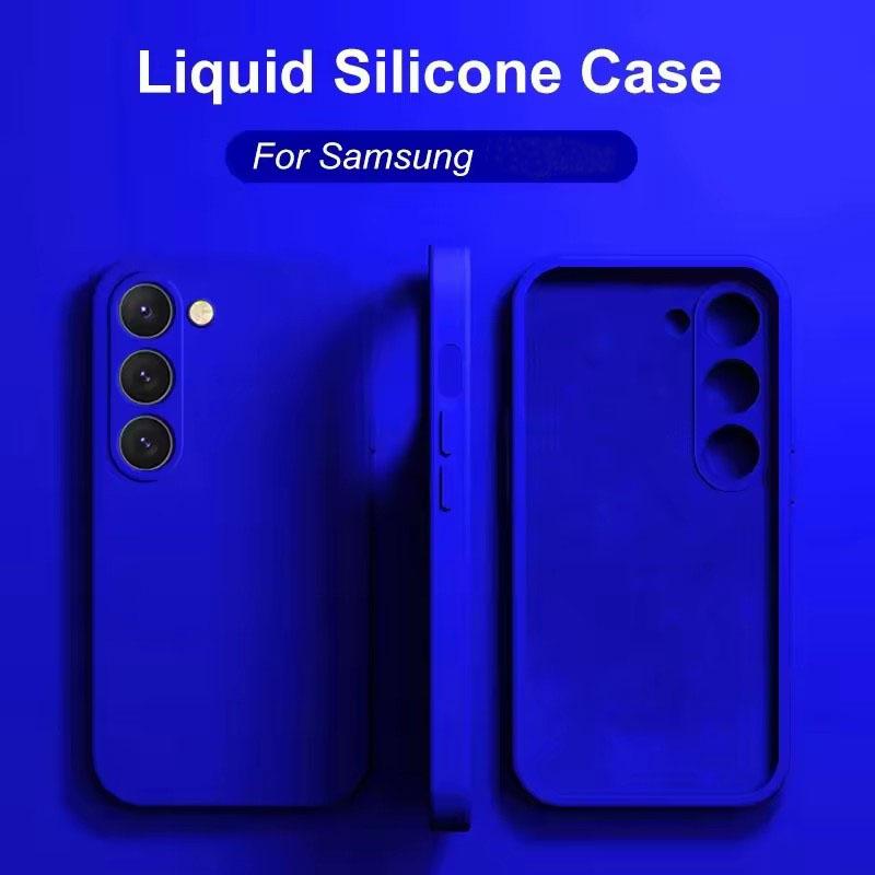 Чехол S25 S24Plus, жидкий силиконовый чехол для телефона Samsung Galaxy S23 S 23 S22 Ultra S24 FE S25 + Plus, мягкий чехол