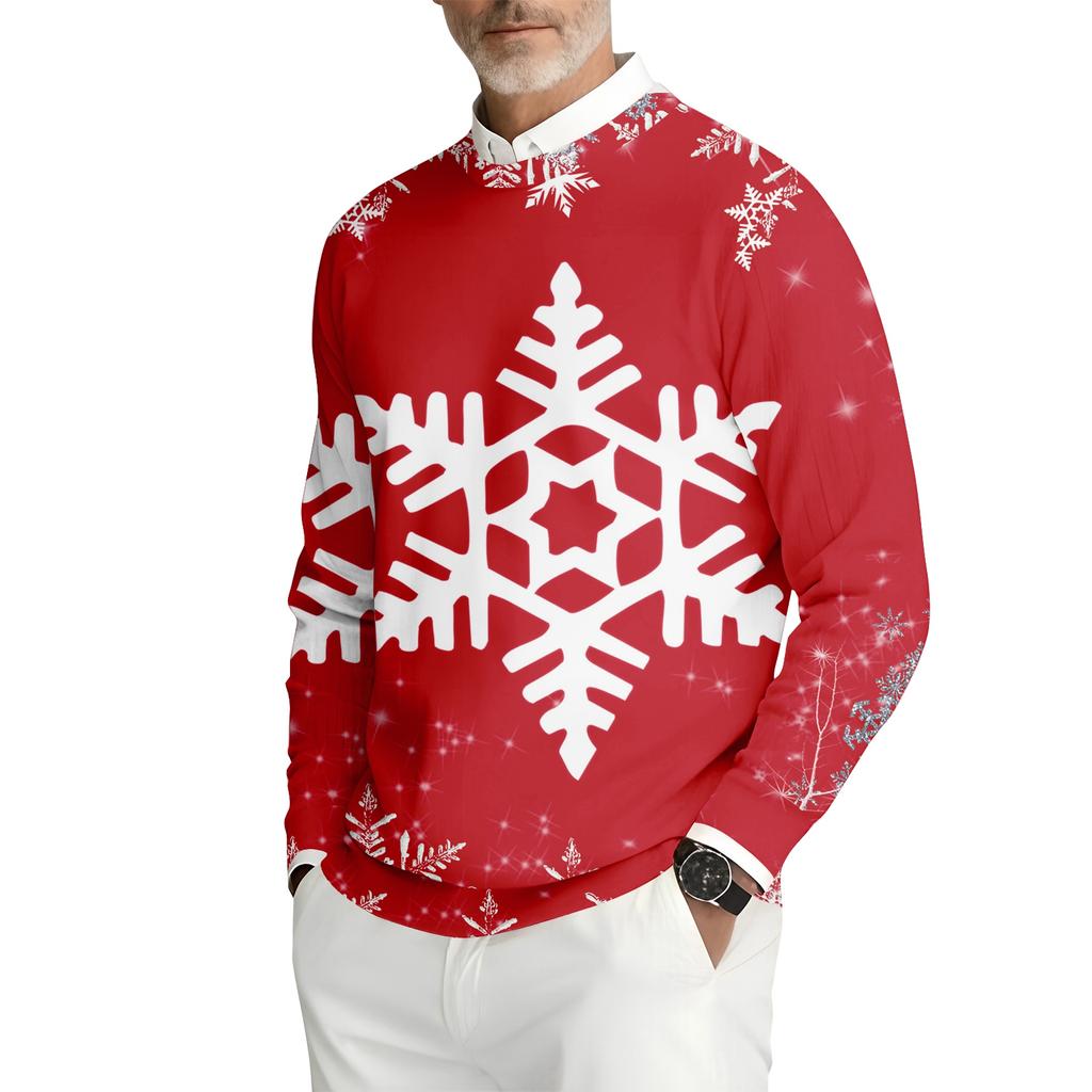 Мужская толстовка с круглым вырезом и длинными рукавами из рубчатого трикотажа