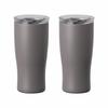 Тамблер Cafe Link с крышкой-слайдером, набор из 2 шт., 410 мл, с вакуумной изоляцией, для холодных/теплых, горячих/ледяных напитков, для капельного кофе, пепельный, AFST-410ASH2P