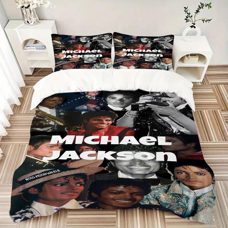 Michael Jackson Pop Print 3Pcs Bedding Setduvet Cover With 2 Bedropillowcase Home Birthday Gift