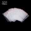 100 Pcs/pack Home Storage Self Adhesive PE Pouch Poly Clear Plastic Jewelry Zip Bags