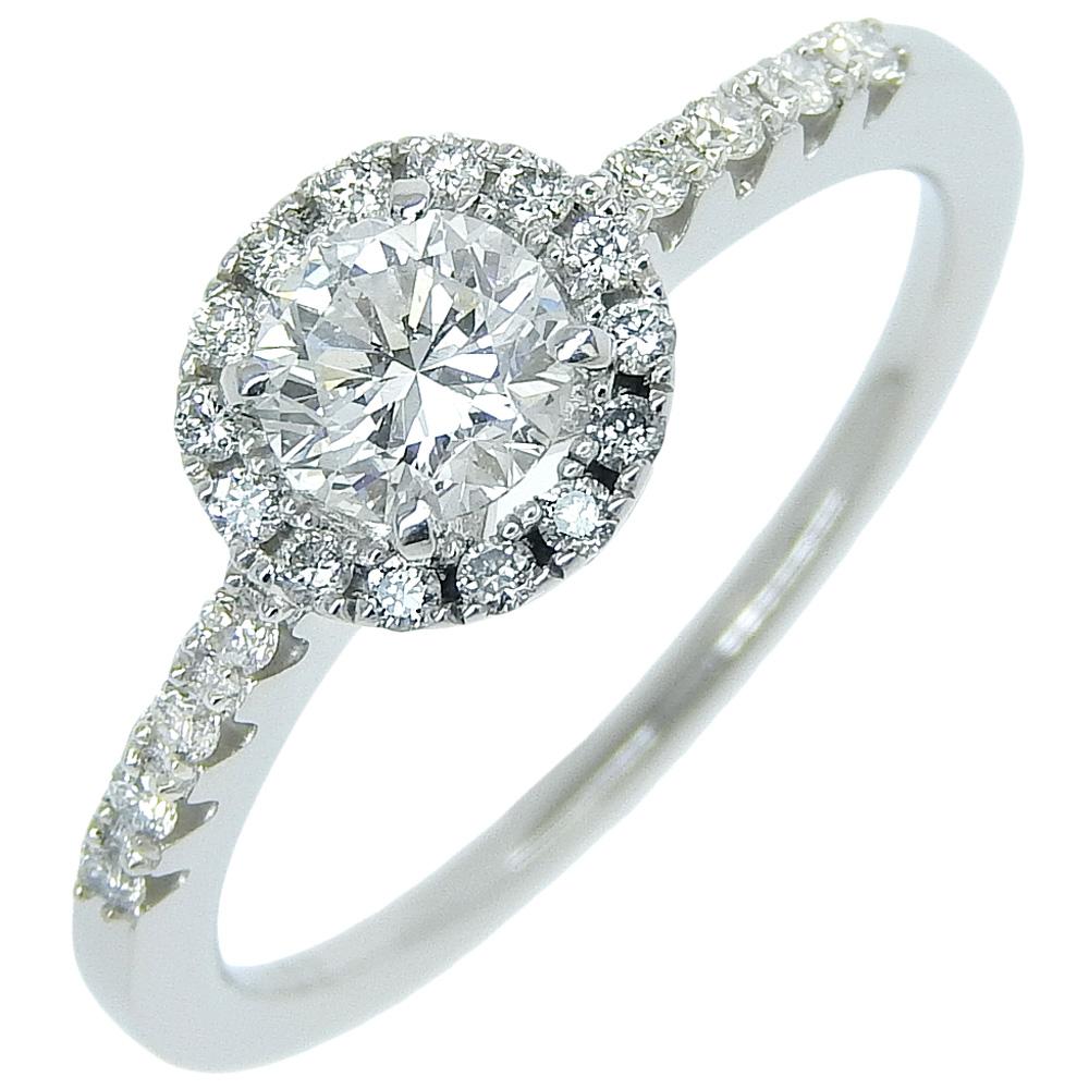 Ring Pt950Platinum/diamond #6.2(US Size) 3.7g Women Used