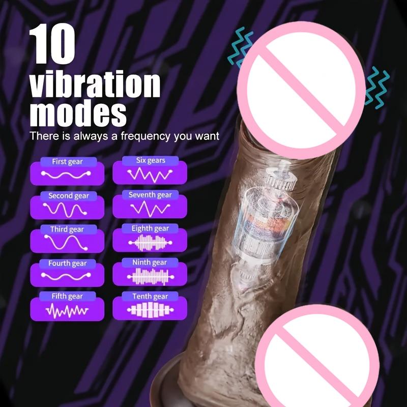 Thrust Realistic Penis Vibrator with Vibration and Heating Mode Suitable for Gspot Stimulation Remote Control Strong Suction Cup
