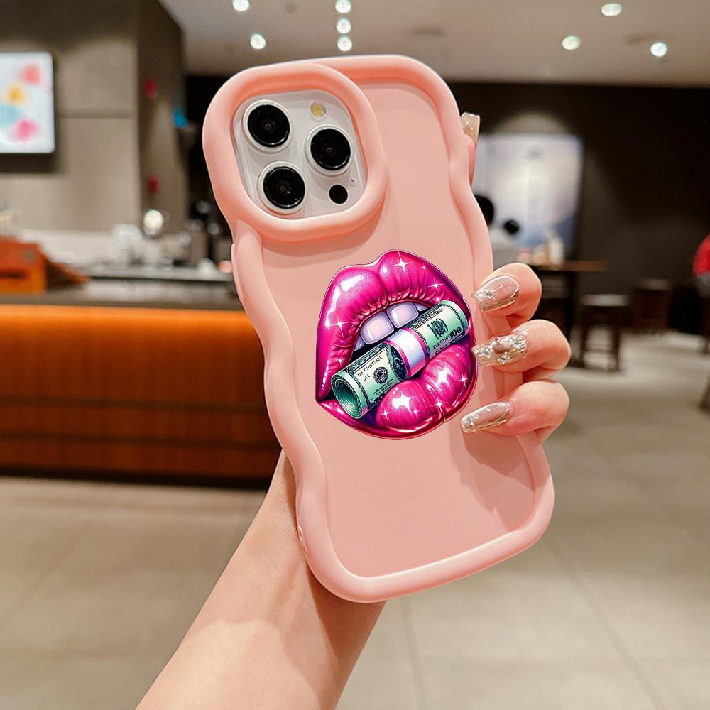 LZ18 Lips Kiss Wave силиконовые чехлы для телефонов Samsung A15 S23 FE S24 Ultra A34 A54 A14 A55 Motorola G32 OnePlus мягкий чехол