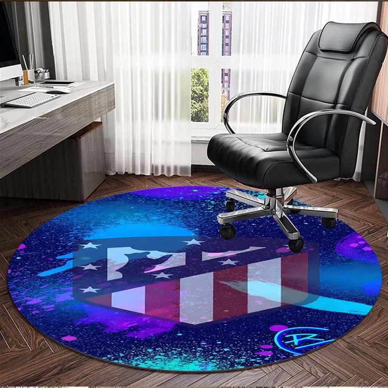 Atletico Madrid Print Round Rug, Washable Floor Carpet, For Entryway Dorm Laundry Room Office Study, Home Decor Birthday Christmas Gift
