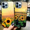 Чехол для телефона с цветами подсолнуха и цветочным рисунком для Iphone 14 13 11 12 Pro Max Mini Xs Xr X 7 8 6s Plus Se 2022, чехол из закаленного стекла