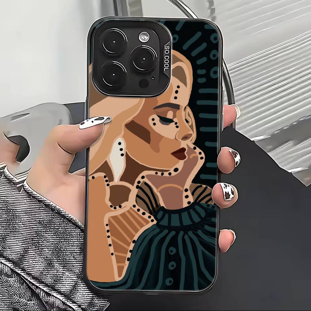 Singer A-Adele Phone Case For iPhone 17,16,15,14,13,12,11 Plus,Pro Max,XS,Colorful Silver Black Cover