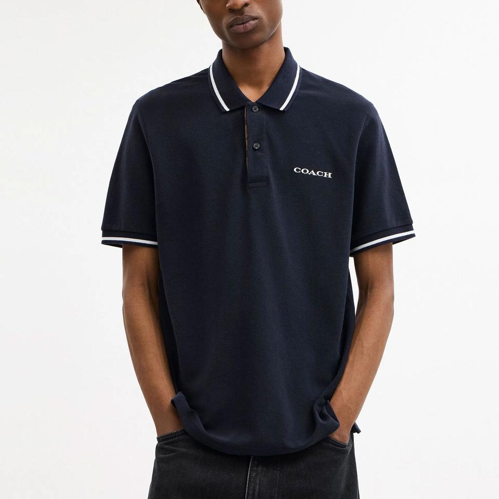 COACH SS25 Polo Shirt Men's Marine Blue CO817-RF2
