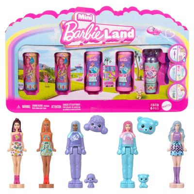 Набор кукол Barbie Mini Barbieland Reveal Series Micro Doll Set Dress Up DollHouse 5 предметов для детей от 6 лет и старше, розовый JGL29