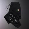 Милан-Италия Мужские спортивные штаны Спереди значок Italia Принт на груди, Текст Milano Графический дизайн Шнурок Спортивные штаны-джоггеры для модных повседневных уличных образов