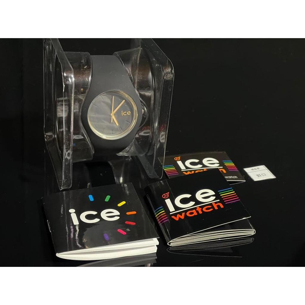 Б/у [Полностью нераспечатанный товар] ice watch ЧЕРНЫЙ/ЗОЛОТОЙ силиконовые часы наручные