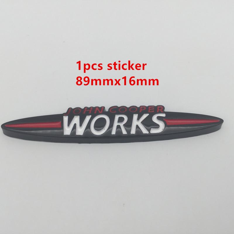 1pcs 3D metal for JOHN COOPER WORKS car front grille emblem side fender rear trunk sticker grill badge decal styling accessories