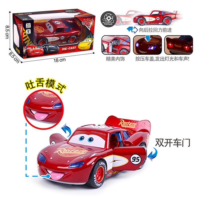 1:32 Молния МакКуин Disney Pixar Тачки Металлическая Литая Машинка Со Светом и Звуком Игрушка С Возвратным Механизмом Задних Колес Подарки Детям На Рождество