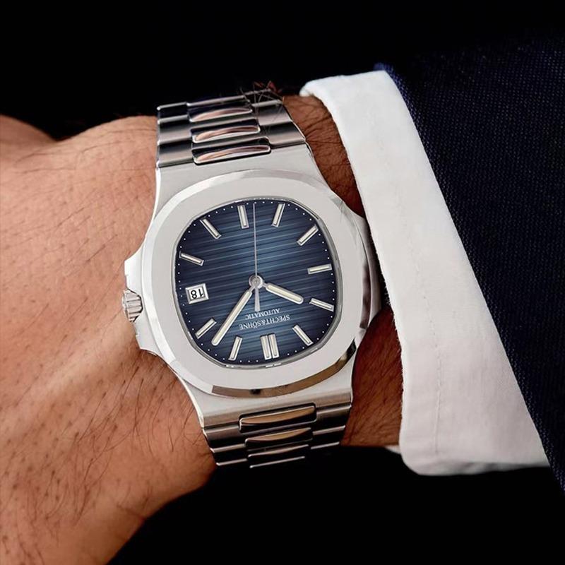 Specht & Söhne 40MM Кубический 5711 Мужские Часы Механические Часы Розовое Золото Нержавеющая Сталь Сапфировое Стекло 50М Водонепроницаемые