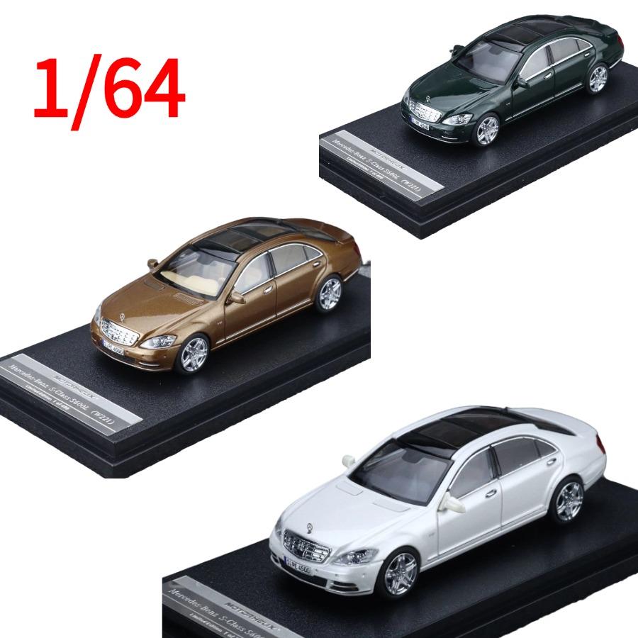 EEAO1 MH 1:64 Mercedes-Benz S600L W221 Diecast Model Car Benz Play Vehicles Collectible Model Cars Toys for Boys