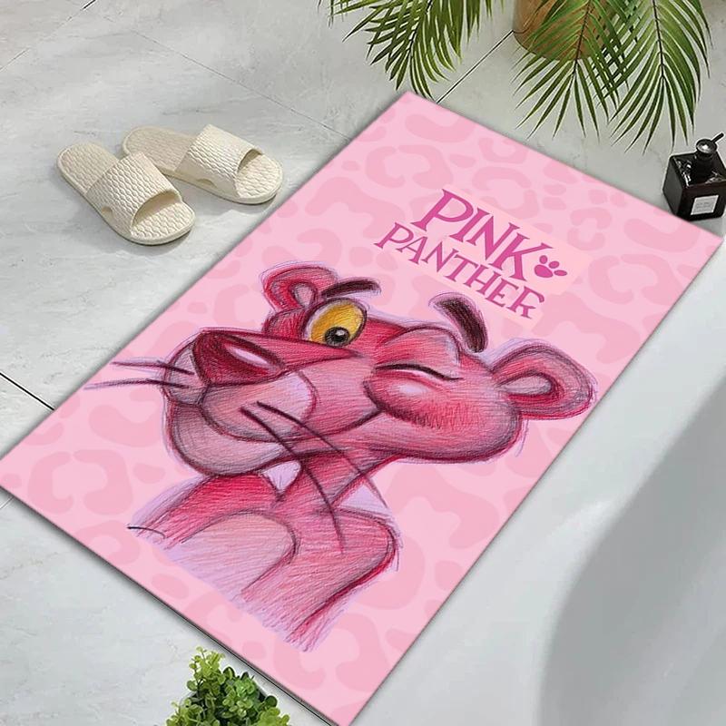 Pink Panther Cartoon Graphic Print Carpet Printing Floor Mats Protective Pad Fashion Doormat