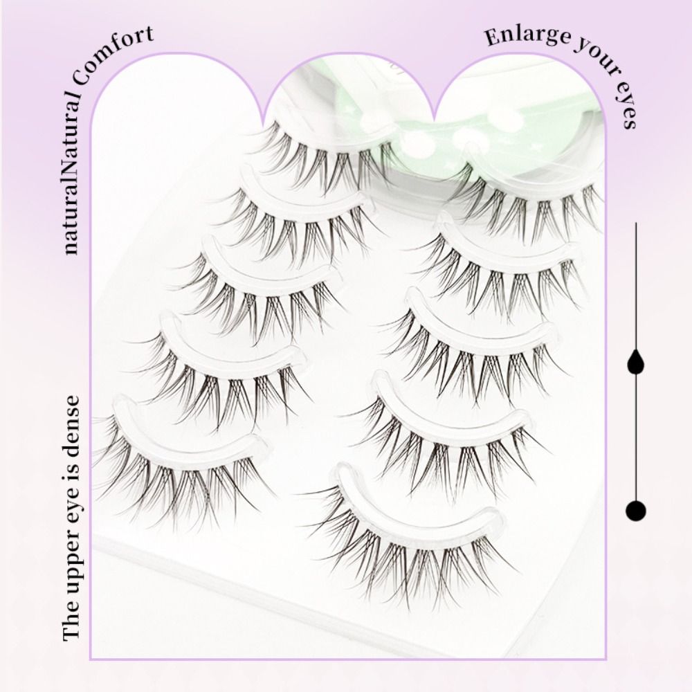 Curled False Eyelashes Natural Look Manga Lashes Makeup Tool Full Strip Lashes Women