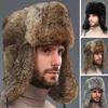 Thickened Faux Rabbit Fur Hat Winter Warm Ushanka Hat New Winter Russian Fur Hat