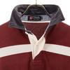 Chaps Border Pattern Short Sleeve Polo Shirt LL Bordeaux Kanoko Hiyoku Men's Used