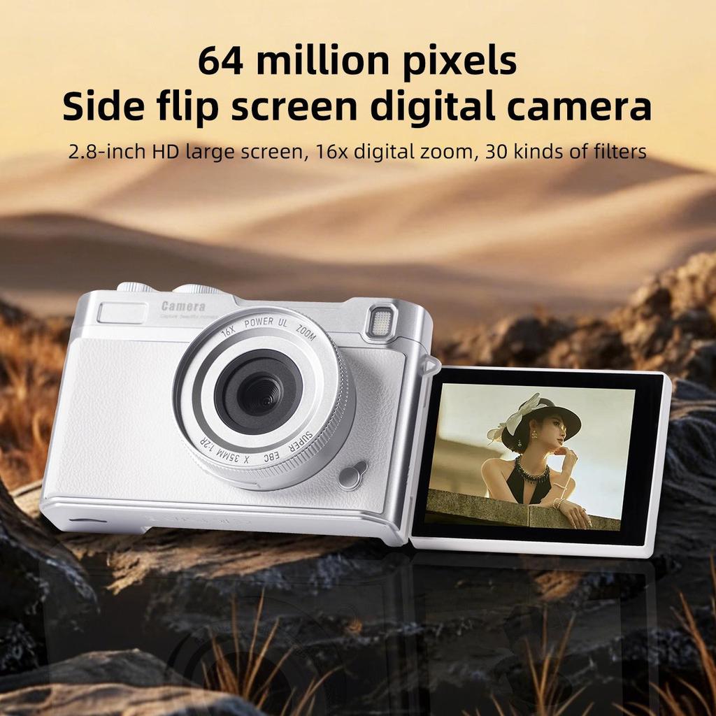 For Cross-Border 4K HD Flip Screen Retro Digital Camera with Phone Transfer Capability