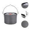 Походный горшок для кемпинга, подвесной, 4 л, суп, алюминиевый, большой емкости, для приготовления пищи, с крышкой, для