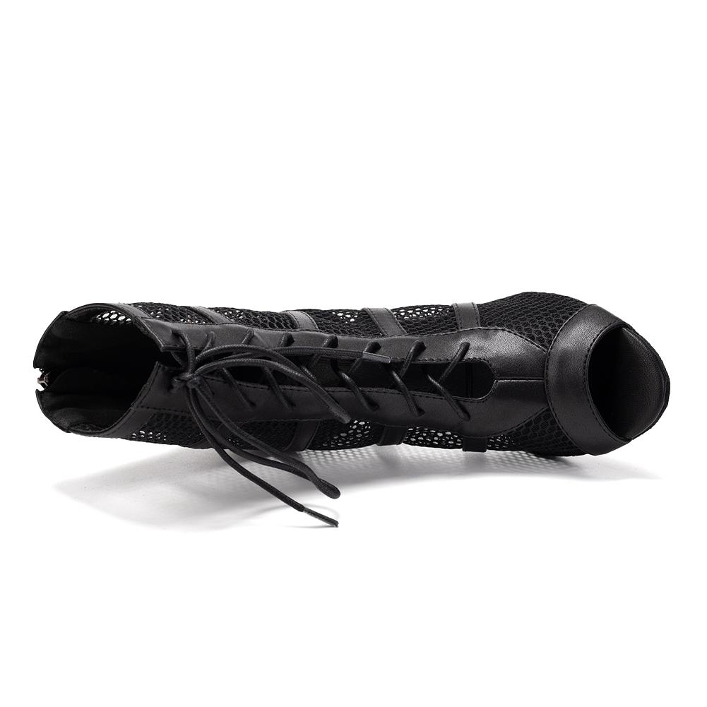 Танцевальные ботинки Женские Латинские Сальса Ботильоны на шпильке Шнуровка для танго Бачата Бальные вечеринки Выступления Танцевальная обувь на каблуке 7,5 см